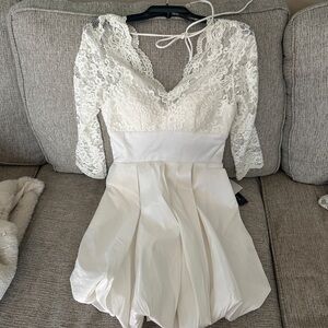 Elegant Lace and Satin Dress